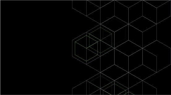 Abstract geometric pattern with overlapping hexagons on a black background.